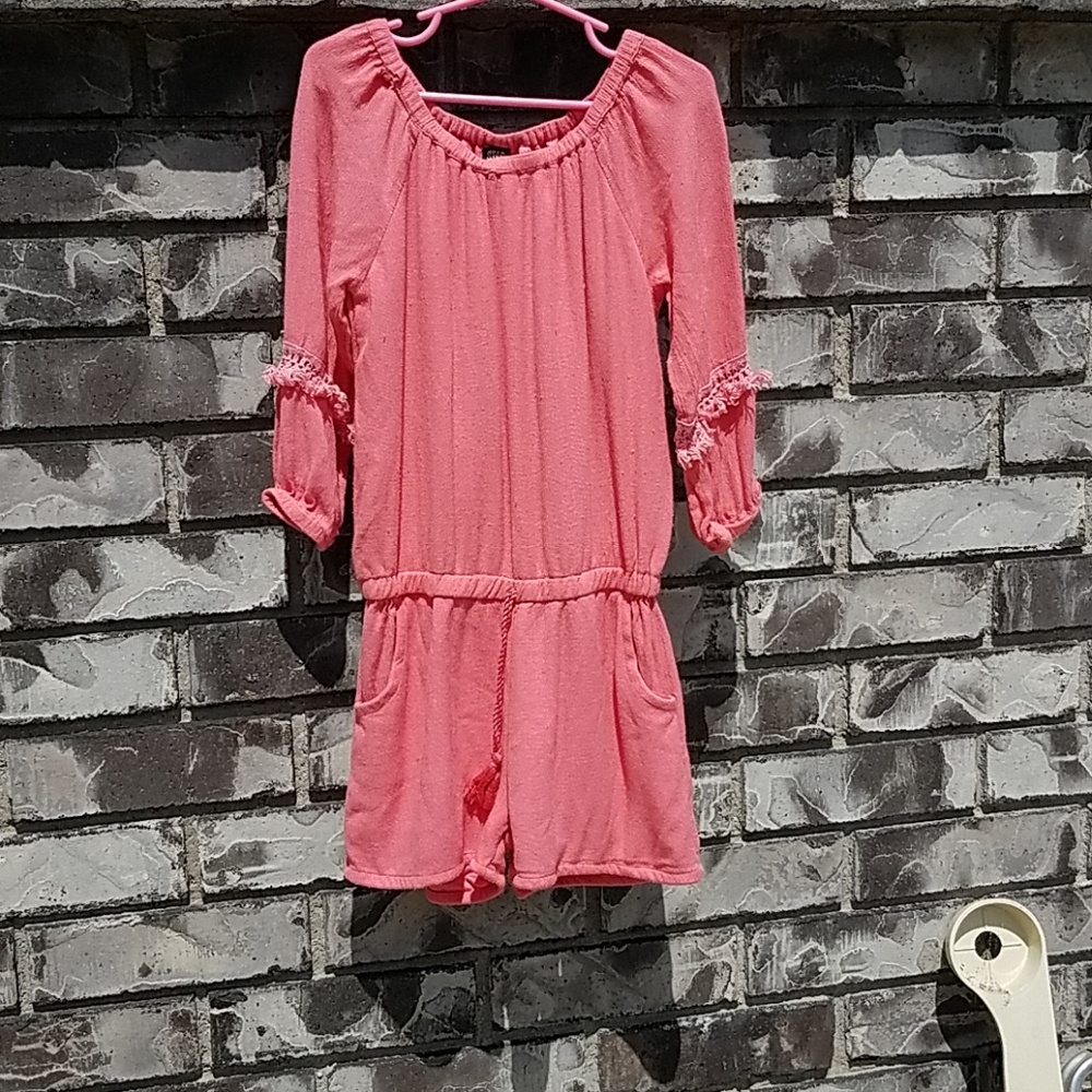 Size 7/8 girls pink romper shorts